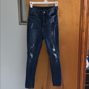 Forever 21 high rise ripped skinny jeans